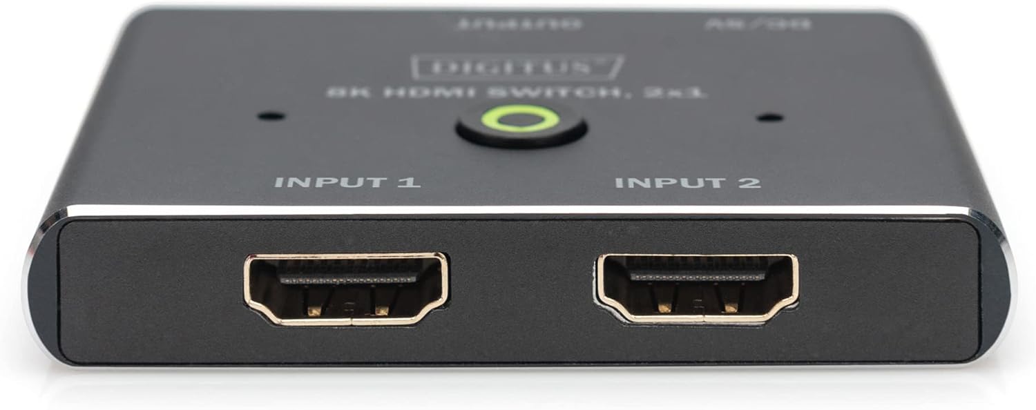 DIGITUS 8K 60Hz HDMI Switch, 1x HDMI Output, 1x Micro USB Output, LED Display