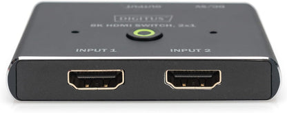DIGITUS 8K 60Hz HDMI Switch, 1x HDMI Output, 1x Micro USB Output, LED Display