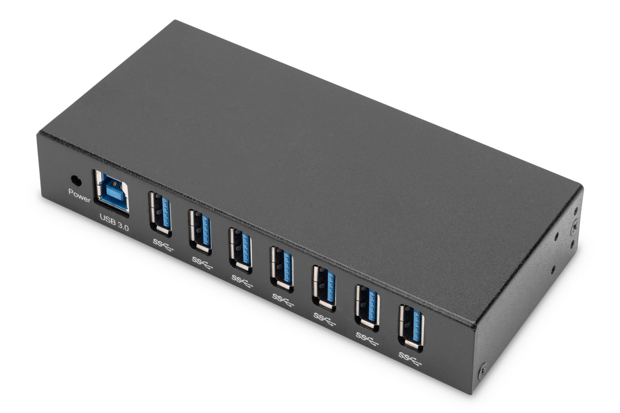 DIGITUS Industrial 7-Port USB Hub - 7X USB-A - USB 3.0-5Gbps - USB SuperSpeed - 15kV ESD Protection - DIN Rail Mounting - Black USB 3.0 - 7 ports - metal housing 5 Gbit/s