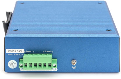 DIGITUS industrial 12 port Gigabit Ethernet network switch - 8x RJ45 + 4x SFP uplink - IP40 protection class - DIN rail mounting - 10/100/1000 Mbps - Plug & Play