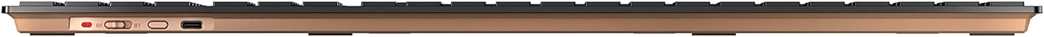 CHERRY DW 9100 SLIM, Wireless Desktop Set, EU Layout (QWERTY), Bluetooth & 2.4 GHz RF, Quiet Keys, Rechargeable, Bronze/Black