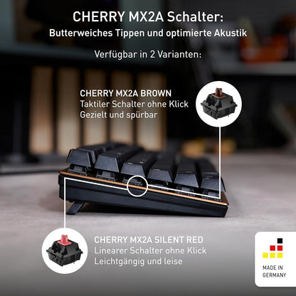 CHERRY TAS KC 200 MX Corded DE-Layout silber MX2A