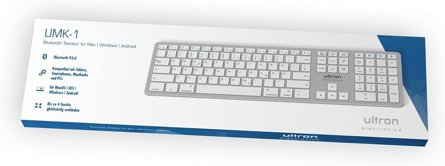 `Ultron Tastatur UMK-1 BT, silber wireless ALU`