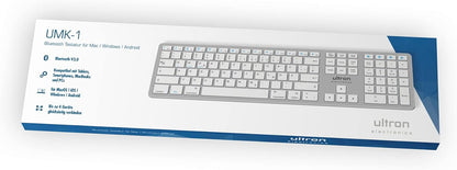 `Ultron Tastatur UMK-1 BT, silber wireless ALU`