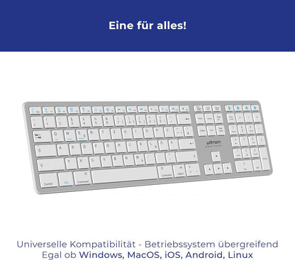 `Ultron Tastatur UMK-1 BT, silber wireless ALU`