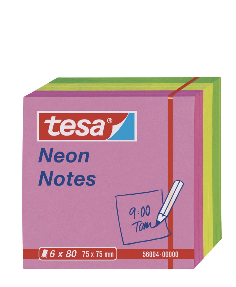 tesa Neon Notes 6 x 80 Blatt pink/gelb/grun 75 x 7