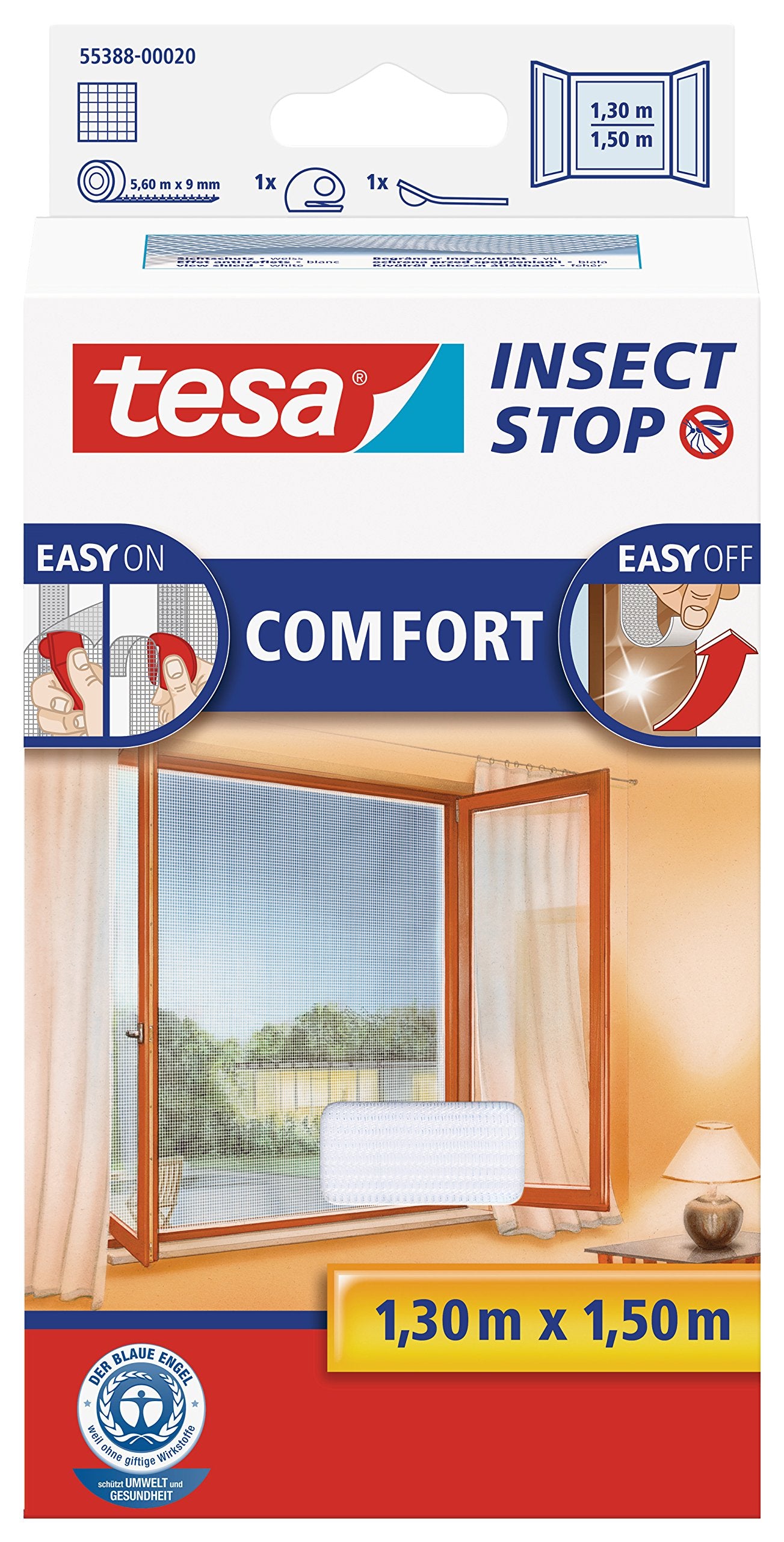 `tesa Fliegengitter Comfort Klettband 1,3x1,5m weiB`