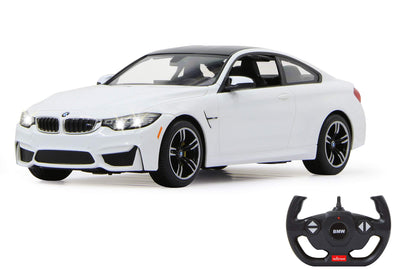 JAMARA 404566 - BMW M4 Coupe 1:14 2,4Ghz - offiziell lizenziert, bis 1 Std. Fahrzeit bei 11 Km/h, LED, Perfekt nachgebildete Details, detaillierter Innenraum,hochwertige Verarbeitung, weiß