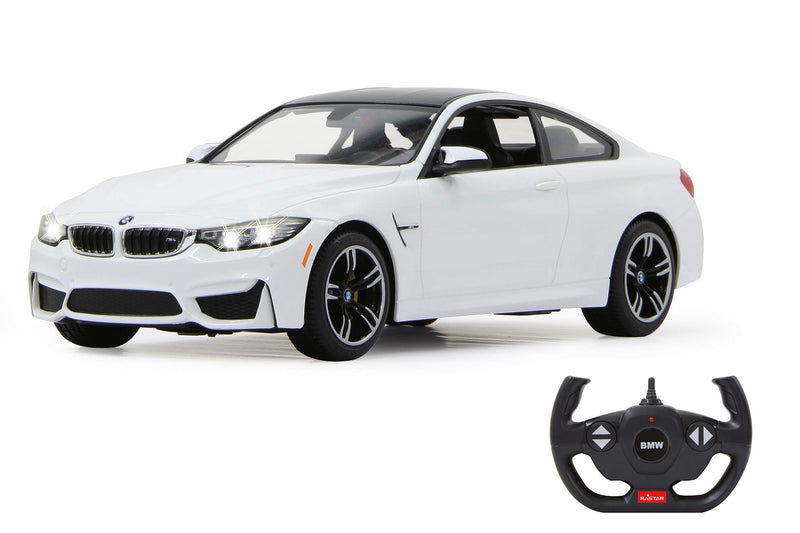 JAMARA 404566 - BMW M4 Coupe 1:14 2,4Ghz - offiziell lizenziert, bis 1 Std. Fahrzeit bei 11 Km/h, LED, Perfekt nachgebildete Details, detaillierter Innenraum,hochwertige Verarbeitung, weiß