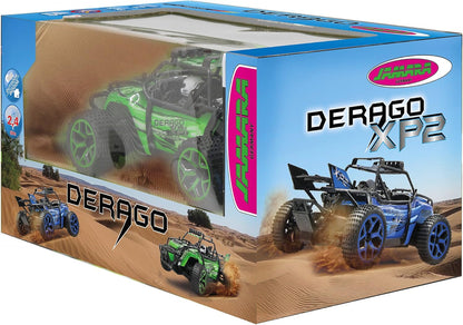 Jamara 410012 - Derago XP1 4WD 2,4G grün – RTR, Allradantrieb, proportionaler Fahrtenregler, gefedertes Fahrwerk vorn, Spur einstellbar, Gummibereifung,stabiler Überrollbügel,Rammschutz vorne / hinten