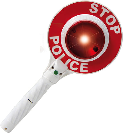 Jamara 460308 460308-Signalling Disc Polizei Stop and Go Side with Light Function, Robust and Resistant, White