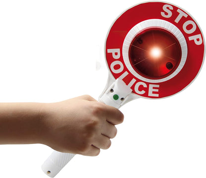 Jamara 460308 460308-Signalling Disc Polizei Stop and Go Side with Light Function, Robust and Resistant, White