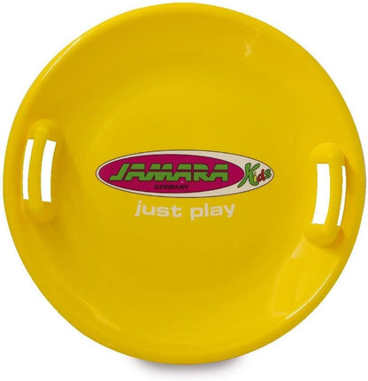 JAMARA -Snow Play Rutschteller 60cm-Haltegriffe an beiden Seiten, langlebiger, robuster Kunststoffkörper, Leichtgewicht mit nur 555 g Yellow