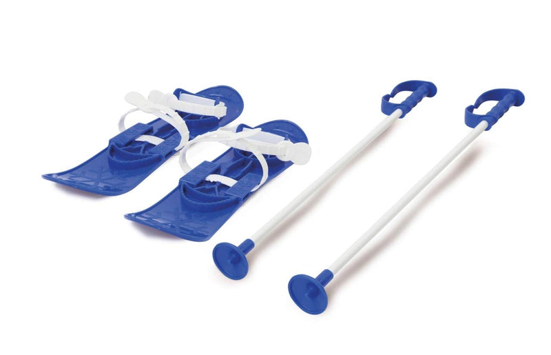 Jamara 460382 Blue 460382-Snow Play Funny Carve 1st Step 42cm Aerodynamic Construction, Extra Safe and Adjustable Fastening Loops, Anti-Slip Surface on The top, Ski Poles 60 cm