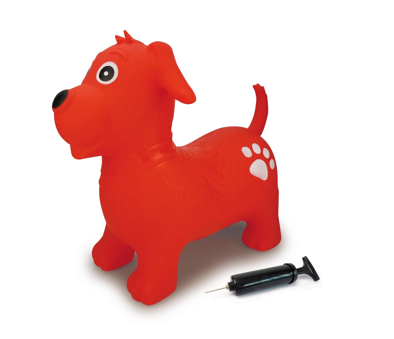 Jamara 460454 - Bouncy Animal Dog Red with Pump - Promotes Balance and Motor Skills, Animal Ears as A Support, Robust, Easy-Care, Up To 50 kg