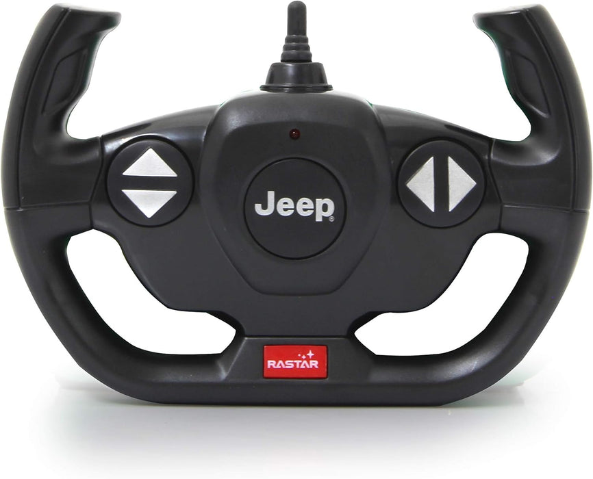 Jamara 405179 Jeep Wrangler JL 1:14 2,4GHz Tür manuell-offiziell lizenziert, bis 1 Std Fahrzeit, ca. 11 Kmh, perfekt nachgebildete Details, detaillierter Innenraum, LED Licht, rot