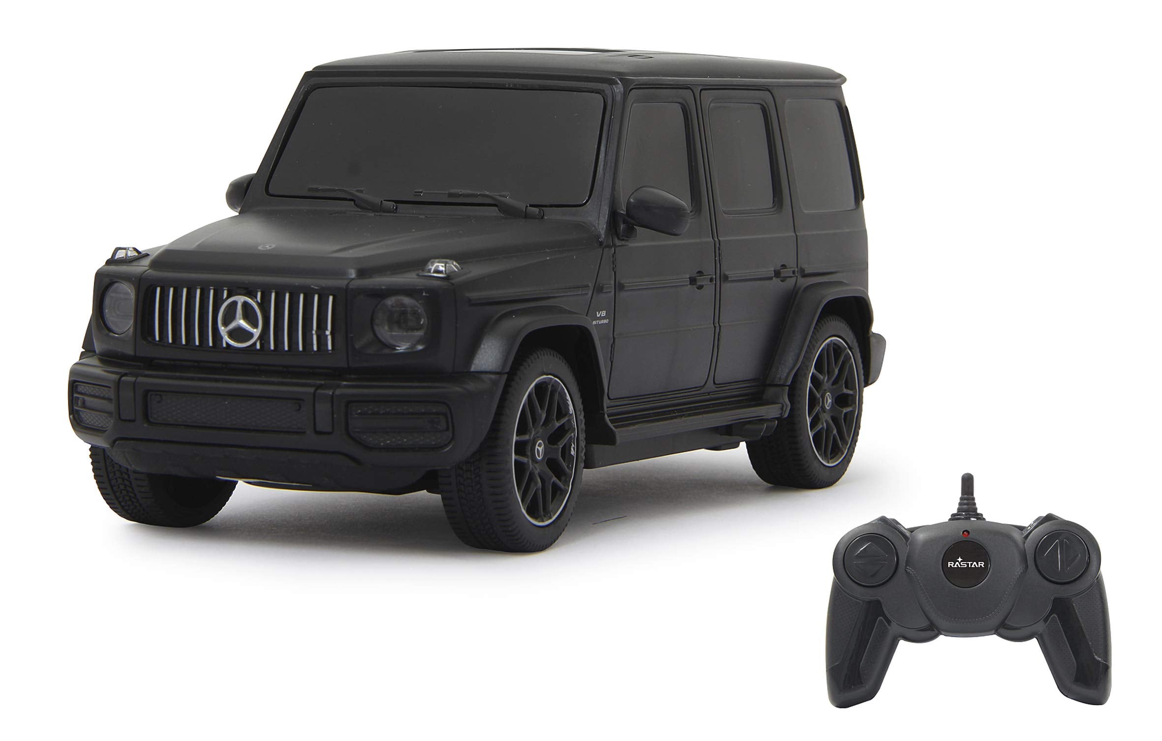 JAMARA 405191 - Mercedes-AMG G63 1:24 2,4GHz - offiziell lizenziert, bis zu 1 Stunde Fahrzeit bei ca. 9 Km/h, perfekt nachgebildete Details, hochwertige Verarbeitung, Schwarz