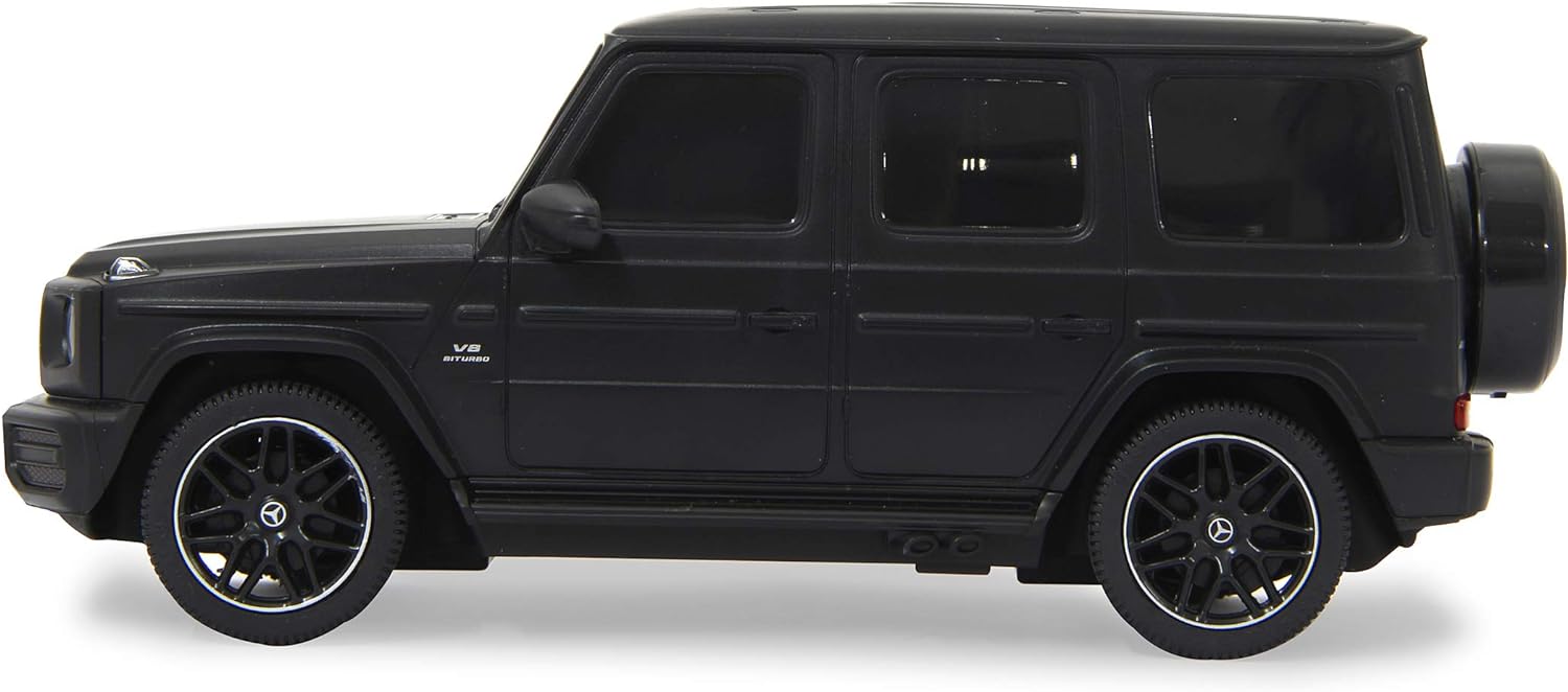 JAMARA 405191 - Mercedes-AMG G63 1:24 2,4GHz - offiziell lizenziert, bis zu 1 Stunde Fahrzeit bei ca. 9 Km/h, perfekt nachgebildete Details, hochwertige Verarbeitung, Schwarz