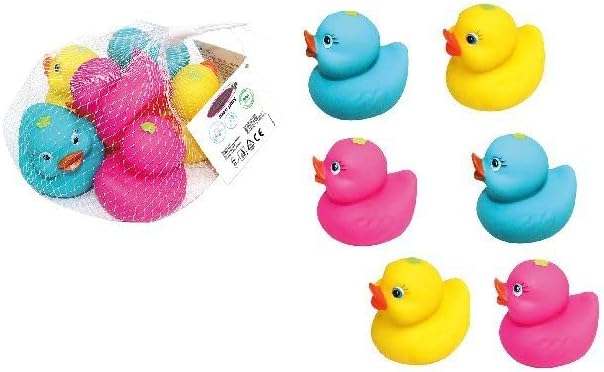 JAMARA 460615 Badespielzeug Enten Wasserspielzeug Badewanne Pool Spielzeug Wassertiere Badewannenspielzeug Bad Spielzeug für Kleinkinder 6tlg