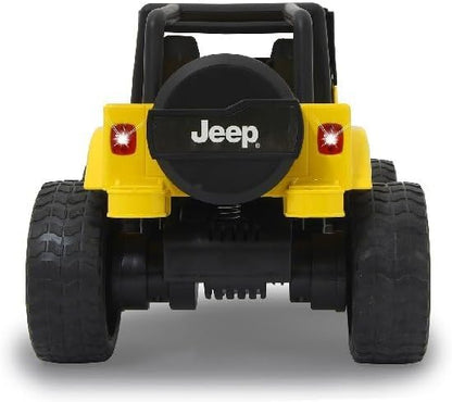 JAMARA 405053 Jeep Wrangler 1:12 2.4GHz-Grippy profiled Off-Road Tyres, Hammer ensures a Bold Appearance, Track Adjustable, LED Light Front/Rear, Yellow, One Size