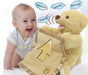 JAMARA 460480 Bear Mr Babble Raises and Lowers Arms with Blanket, Hide and Seek Play, Speaks and Moves Mouth, Fluffy Blanket for Pleasantly Soft Touch Sensation, Soft Fur