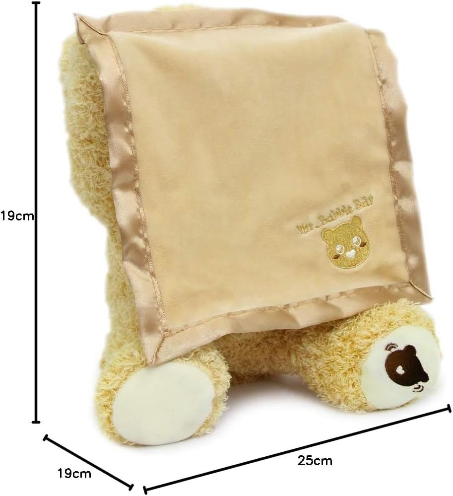 JAMARA 460480 Bear Mr Babble Raises and Lowers Arms with Blanket, Hide and Seek Play, Speaks and Moves Mouth, Fluffy Blanket for Pleasantly Soft Touch Sensation, Soft Fur