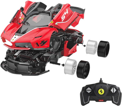 JAMARA 403115, red Ferrari FXX K EVO 1:18 2.4 GHz – RC Radio kit, 9 km/h, Parts are plugged in, no Tools or Gluing Necessary, Detailed Interior, Doors can be Opened manually