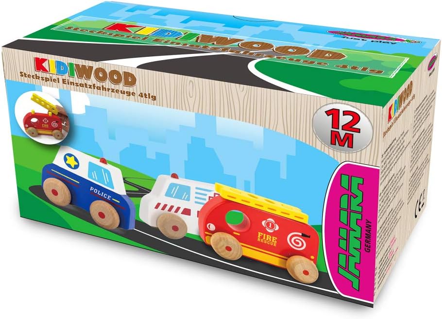 Jamara Holzspielz. Kidiwood Steckspiel Einsatzfahr