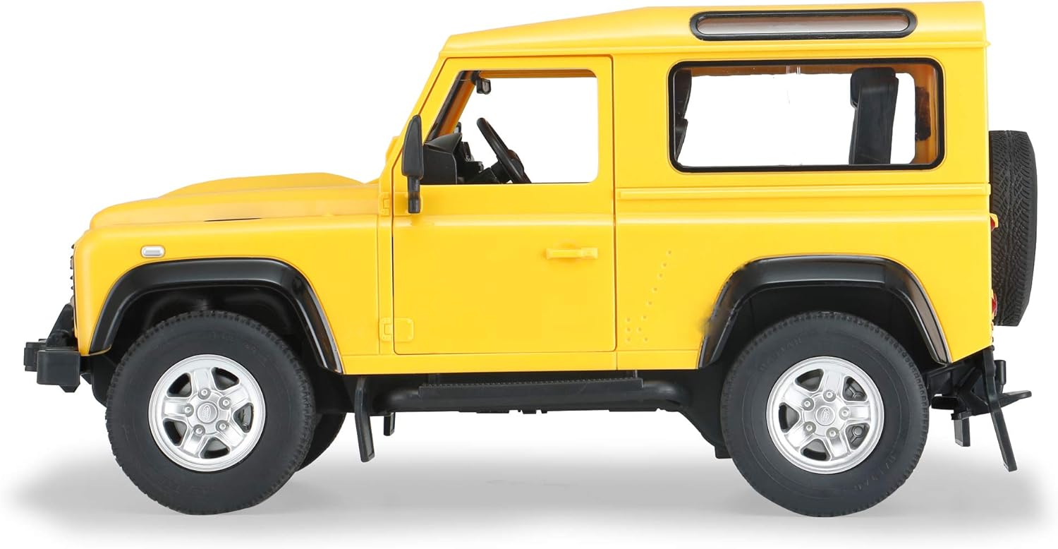 Jamara 403135 Land Rover Defender 1:14 2.4 GHz door-11 km/h, Faithful Finish, Detailed Interior, LED Driving Light, Doors can be Opened manually, Yellow