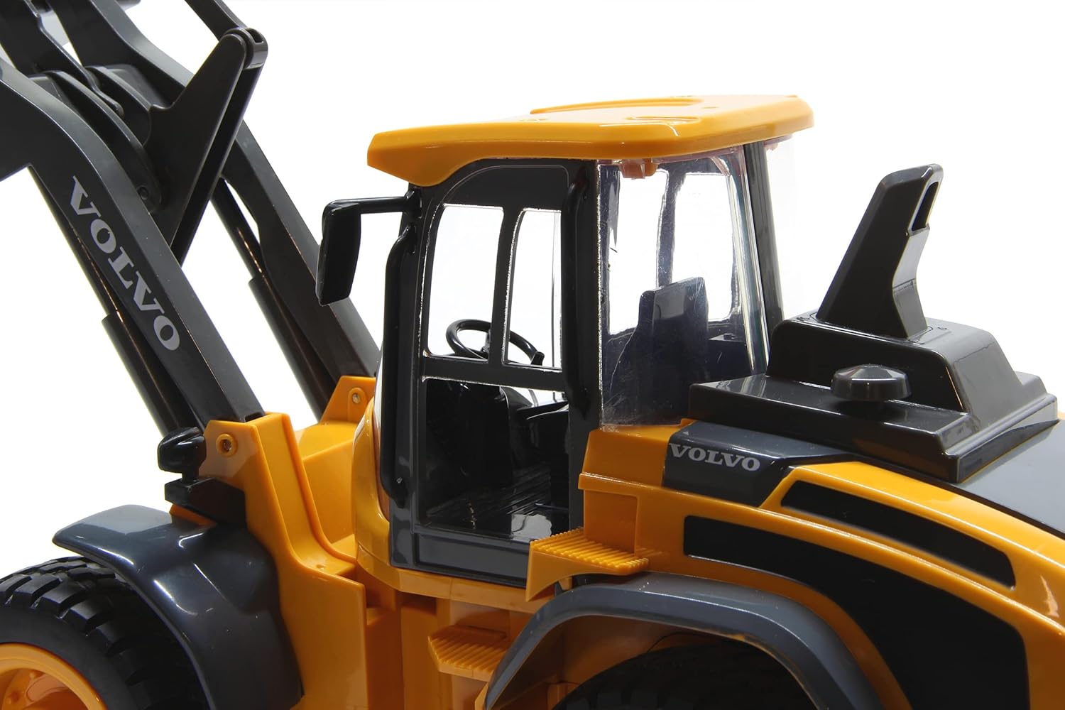 JAMARA 405058 Loader Volvo L50 1:16 2.4GHz-Faithful Articulated Steering, auto Standby Mode, reversing Warning, 2 Wheel Drive, Indicator, Realistic Engine Sound, Orange, One Size