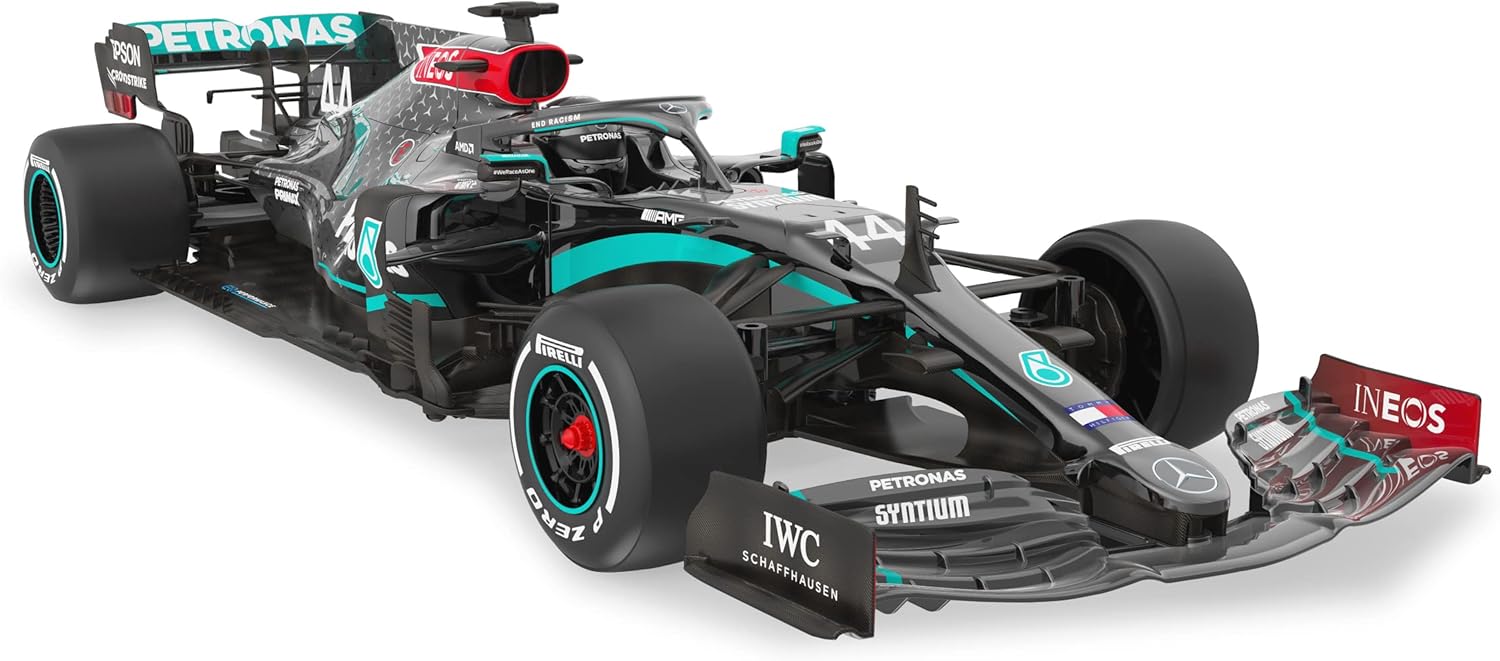 JAMARA 402106 Mercedes-AMG F1 W11 EQ Performance 1:12-2.4GHz for Multiplayer Operation, Officially Licensed, Faithful Painting, Includes Decorative Sheet, Black