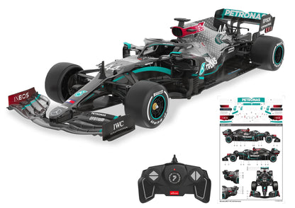 JAMARA 402107 Mercedes-AMG F1 W11 EQ Performance 1:18-2.4GHz for Multiplayer Operation, Officially Licensed, Faithful Painting, Includes Decorative Sheet, Black