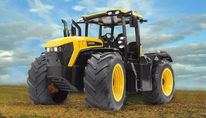 JAMARA JCB Fastrac Tractor 1:16 2.4GHz - Engine Sound (Can Be Turned), Reversing Warning Sound, Horn, 2 Wheel Drive, Profiled Rubber Tyres, LED Light, Indicator, Auto Standby and Demo Mode