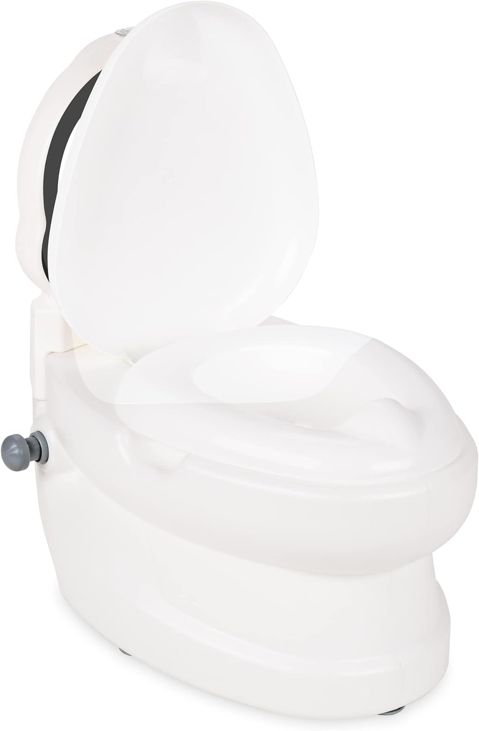 JAMARA 460960 Meine kleine Toilette Pinguin mit Spülsound und Toilettenpapierhalter-Töpfchen, leicht zu reinigen, abgerundete Kanten, Saugknöpfe für Guten Halt, Weiss