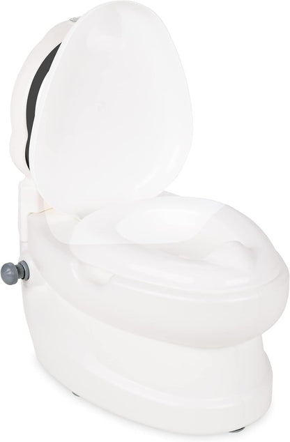 JAMARA 460960 Meine kleine Toilette Pinguin mit Spülsound und Toilettenpapierhalter-Töpfchen, leicht zu reinigen, abgerundete Kanten, Saugknöpfe für Guten Halt, Weiss