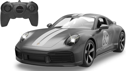 JAMARA 402162 Porsche 911 Sport Classic 1:16 2,4GHz -transparente Windschutzscheibe, LED Licht, RC-Auto Deluxe Cars, Gray
