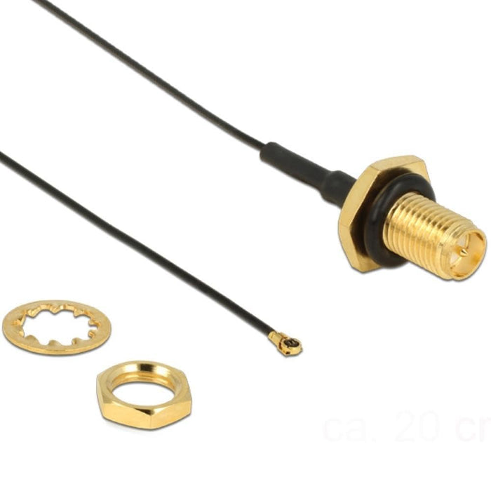 DELOCK HF Kabel RP-SMA -> MHF Bu/St 0.10m zum Einb