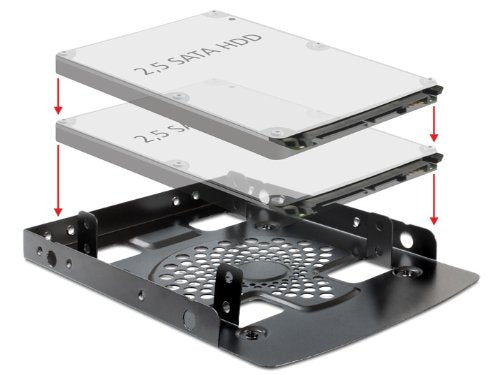 DELOCK Einbausatz 3,5 fur 2x 2,5 HDDs Metall sch