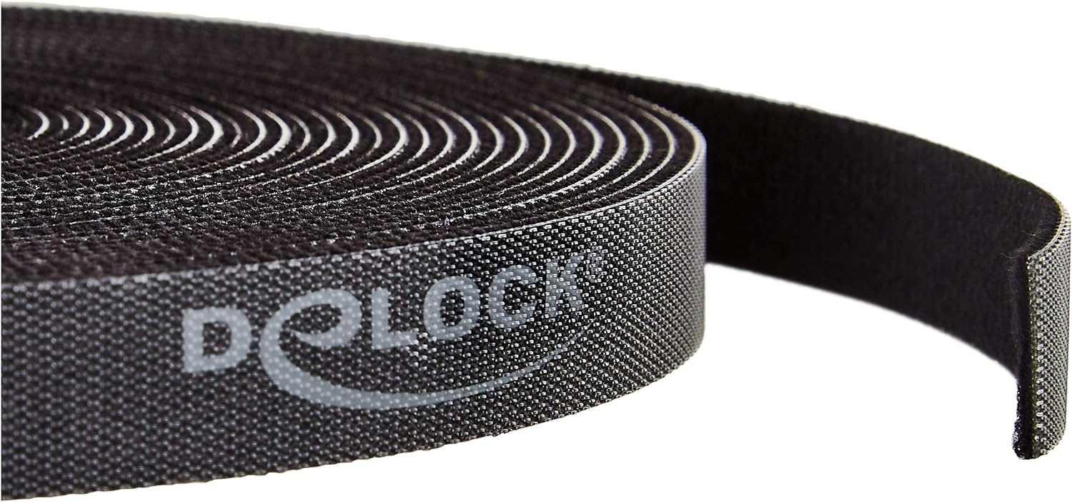 Delock Klettband auf Rolle L 10 m x B 15 mm schwarz