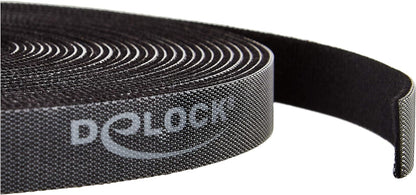 Delock Klettband auf Rolle L 10 m x B 15 mm schwarz