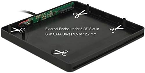 DeLOCK External enclosure 5.25 inch slot-in slim SATA 9.5/12.7 mm.