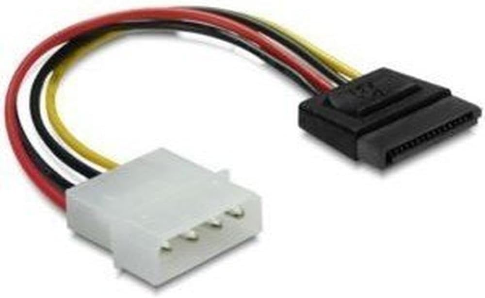 DeLock Stromadapter 4pin auf S-ATA 15pin 12cm Kabel Netzkabel intern 1 x 4 pol Stecker auf 1 x 15 pol/SATA Stecker 0.12 m