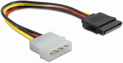 DeLock Stromadapter 4pin auf S-ATA 15pin 12cm Kabel Netzkabel intern 1 x 4 pol Stecker auf 1 x 15 pol/SATA Stecker 0.12 m