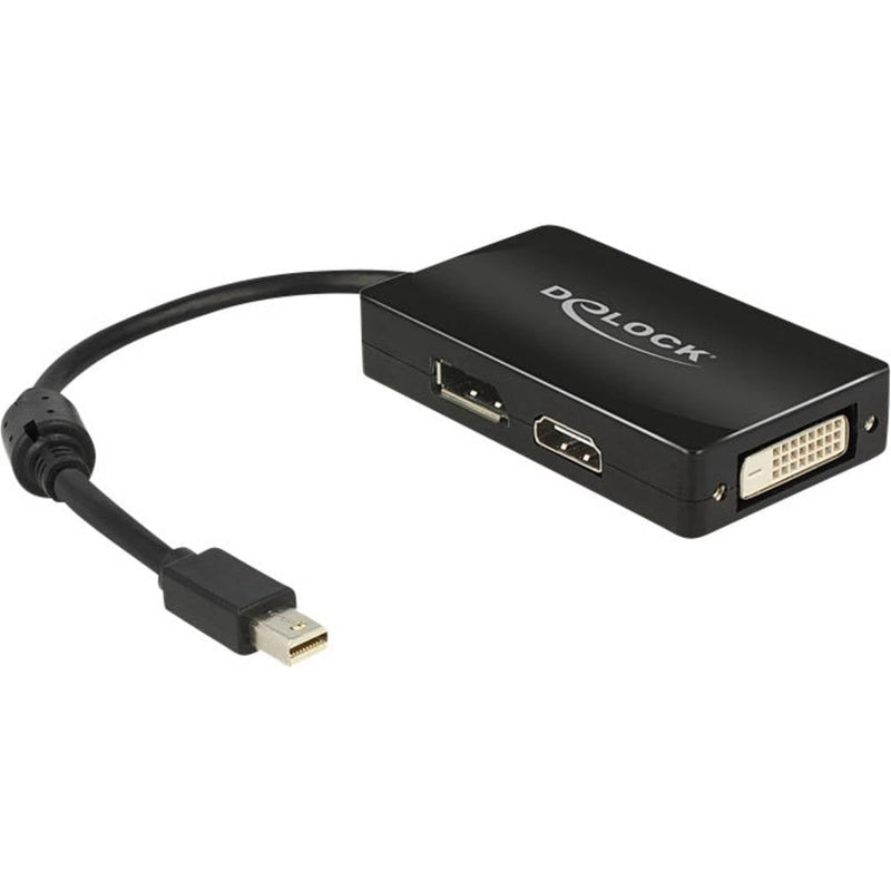 Delock 62623 Adapterkabel mini DisplayPort 1.1 Stecker > 1 x DisplayPort + 1 x HDMI + 1 x DVI 24+1 schwarz