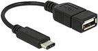 Delock Adapterkabel USB Type-C 2.0 Stecker > USB 2.0 A Buchse 15 cm Schwarz, 65579
