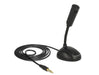 DeLOCK 65872 Omnidirectional Condenser Microphone for Smartphone/Tablet with Gooseneck 3.5 mm 4 Pin Jack Plug + 3.5 mm Jack Socket, 1.7 m Cable Length, Ideal for Skype, Chatting, Recording