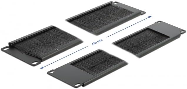 DeLOCK 19 Inch Cable Management Brush Strip 2 U Black