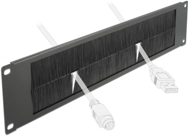 DeLOCK 19 Inch Cable Management Brush Strip 2 U Black