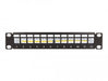 DeLOCK 10 Inch Keystone Patch Panel 12 Port with Relief Rail 1 U Black