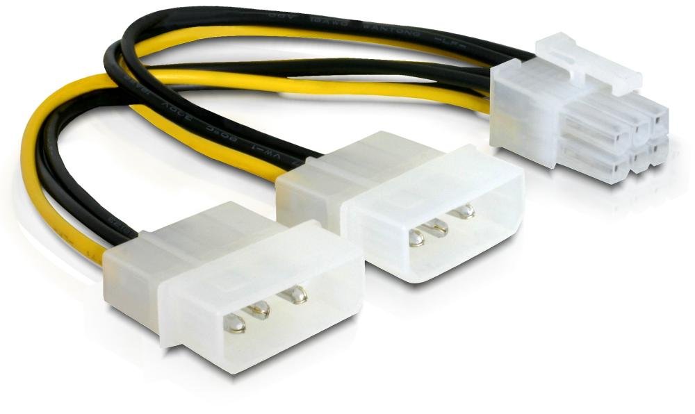DELOCK Stromkabel 2x Molex 4pin St -> PCI Express